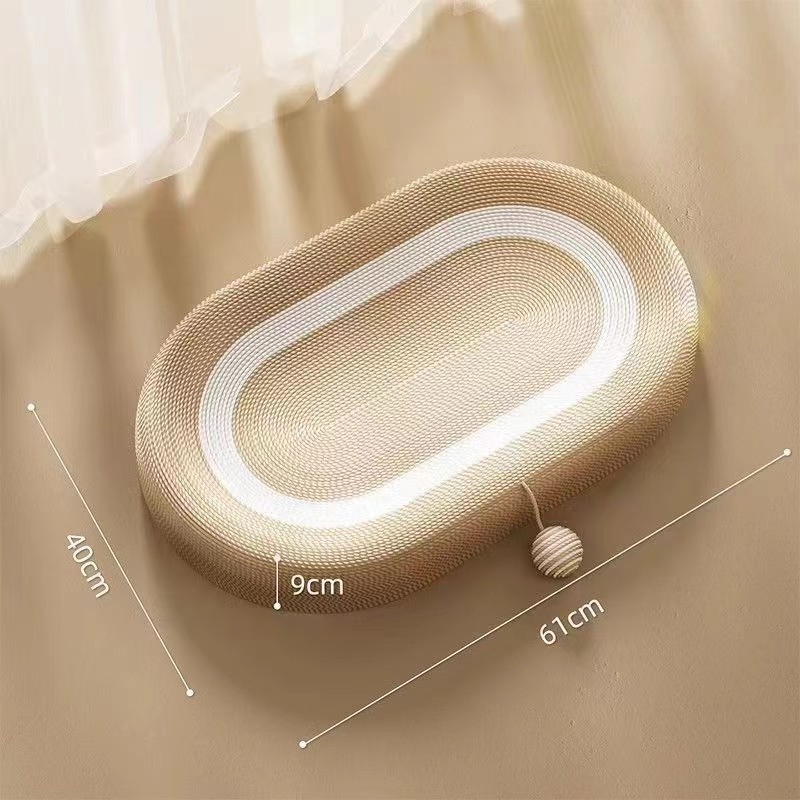 网红剑麻猫抓板不掉屑耐磨椭圆猫窝盆一体宠物猫玩具手萌趣