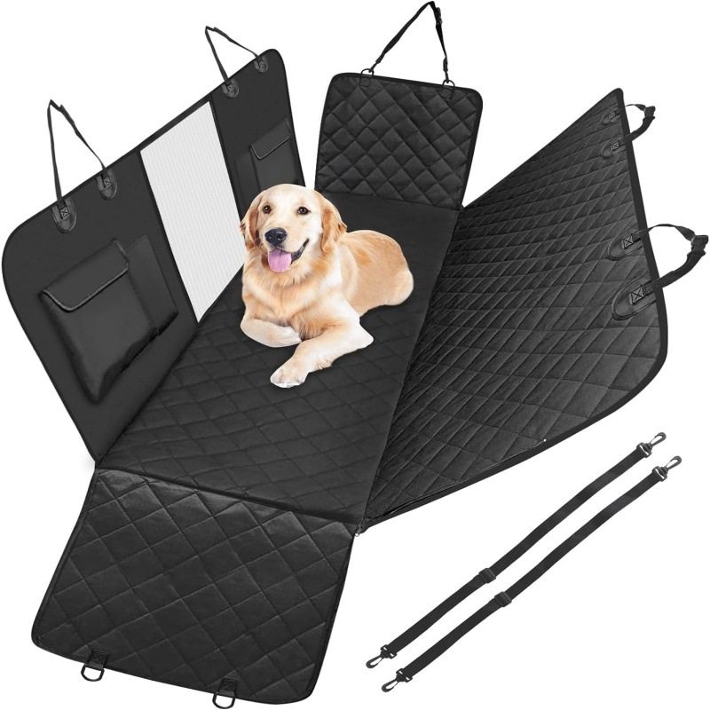 亚马逊跨境车载宠物垫600D牛津布防水防刮带网窗车载宠物用品坐垫