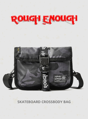 Rough Enough美国潮牌斜挎包情侣潮流百搭邮差包街头休闲单肩包