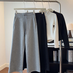 【酒窝家】lu家同款抽绳垂感女冬季休闲运动宽松加绒直筒瑜伽裤