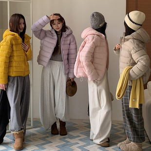 轻薄泡芙短款排骨羽绒棉服女2026秋冬新款巨好看的连帽小个子棉袄