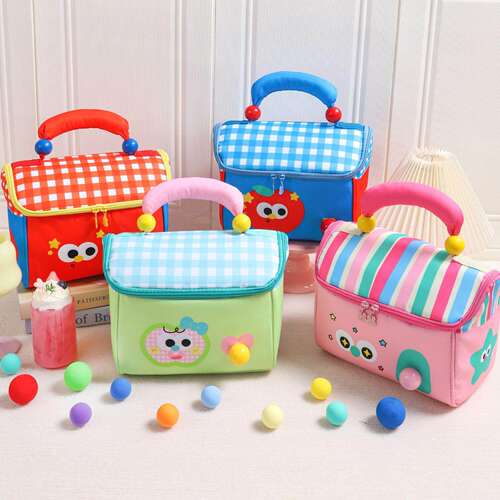 苹果小房子化妆包创意饭盒袋学生午餐手提便当包童话小屋保温餐包