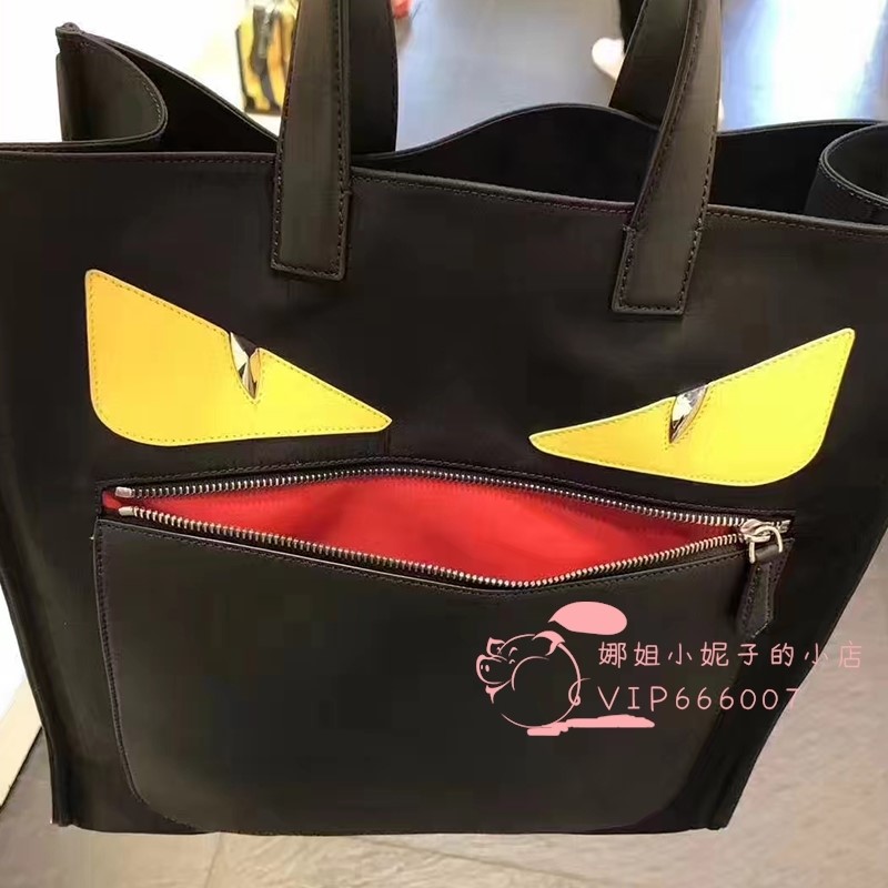 专柜正品Fendi芬迪小怪兽眼睛购物袋尼龙拼皮托特包单肩手提女包|ruв категории движение/йога/фитнес/фанаты товаров, йога, йога пакет - от Buy2taobao.com для оказания профессиональной услуги покупки агента Taobao