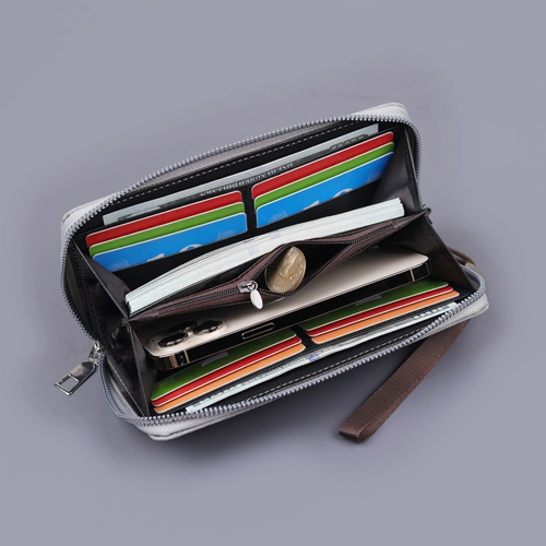 Мужская тканевая длинная маленькая сумка клатч, бумажник с молнией, мобильный телефон, сумка с петлей на руку для отдыха, кошелек, бизнес-версия, ткань оксфорд