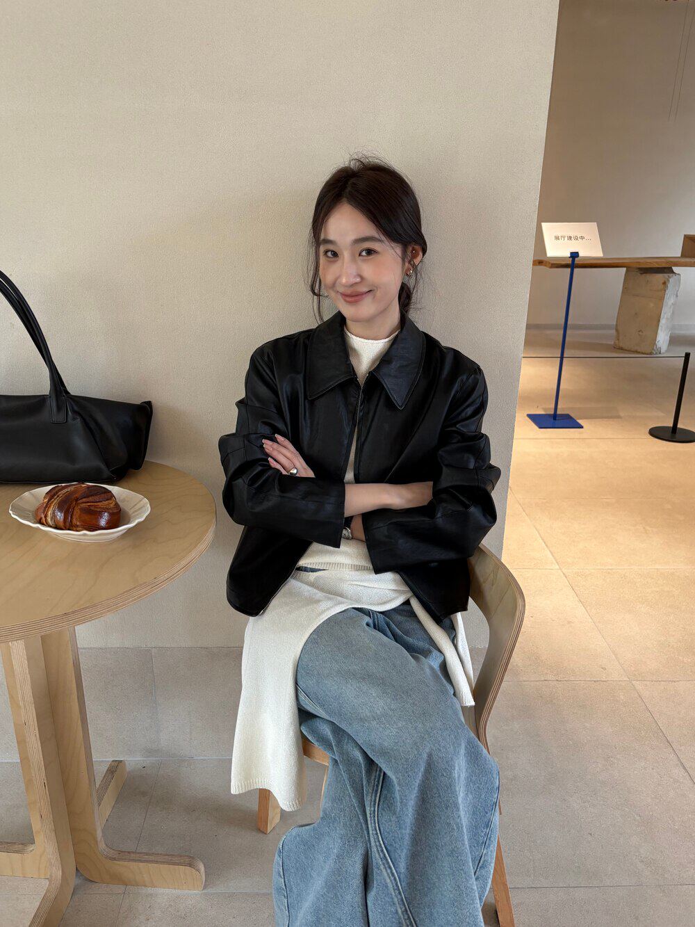 十三行TG春季新款韩版宽松显瘦百搭皮衣外套女短款机车服夹克上衣