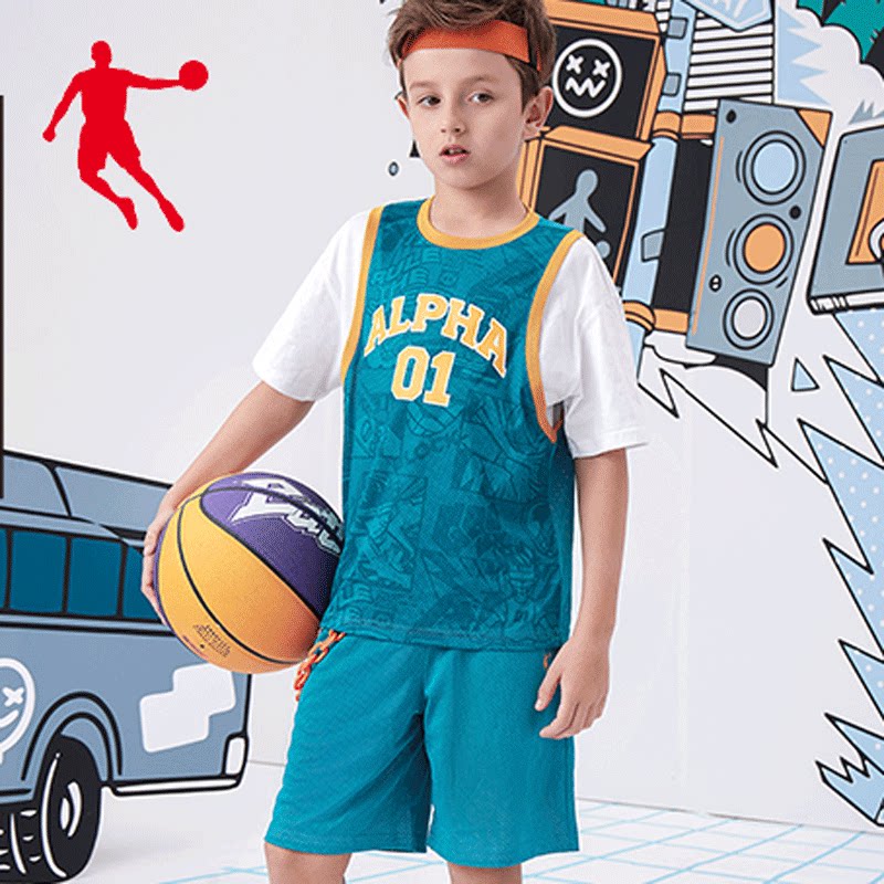 插画师联名乔丹童装男童篮球训练服儿童短袖套装2022夏款大童短裤|ruв категории Детская одежда, костюм - от Buy2taobao.com для оказания профессиональной услуги покупки агента Taobao