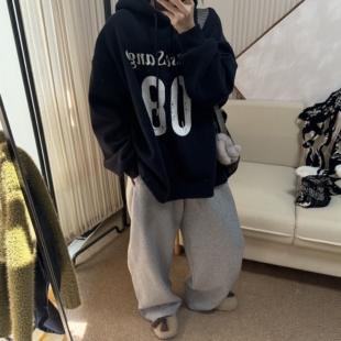 东大门2025冬季新品韩版宽松显瘦百搭休闲慵懒感加厚款长袖卫衣女