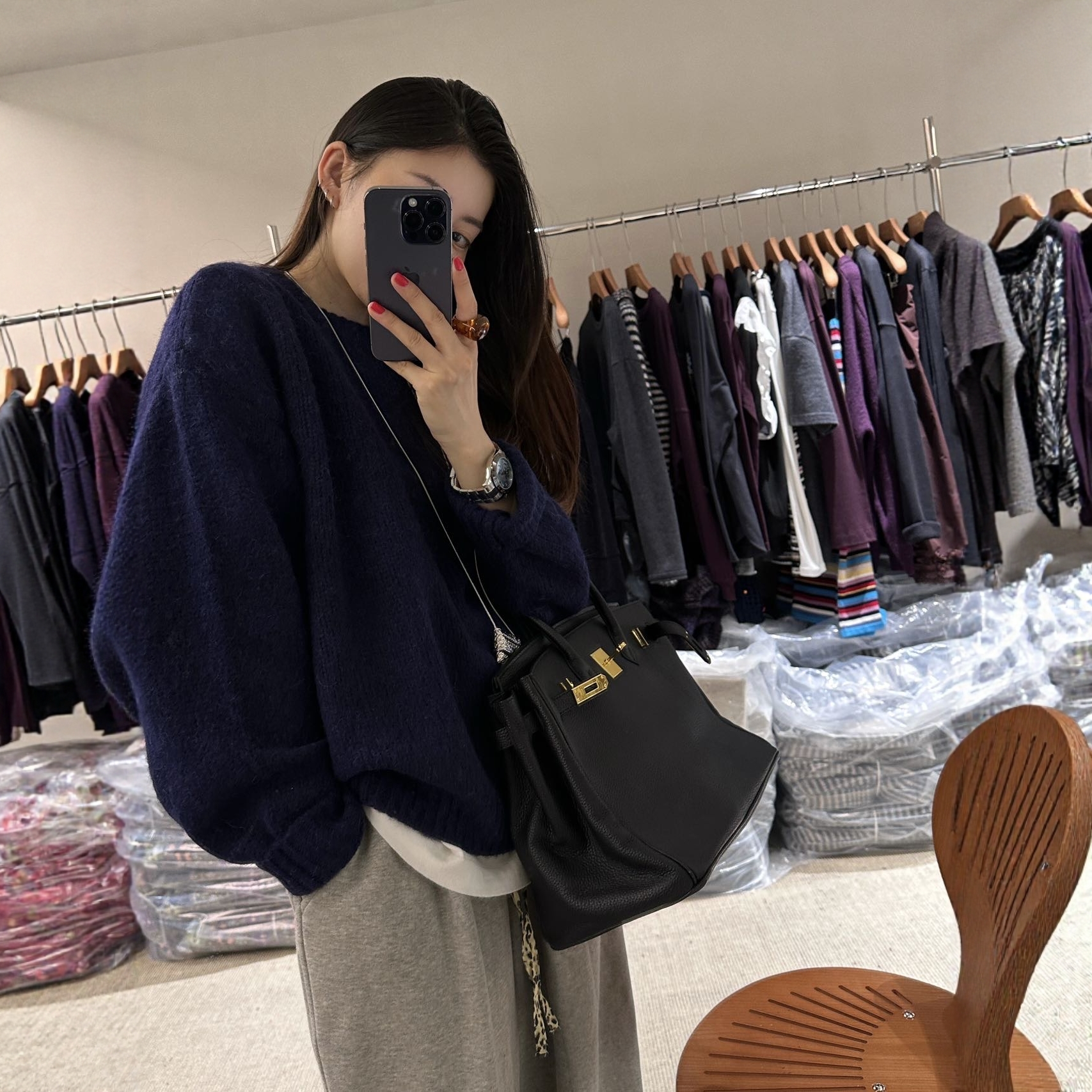 2025冬季新品韩版高品羊驼毛宽松显瘦休闲慵懒感加厚款针织衫女