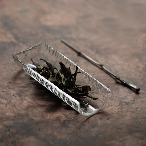 王沁【莹澈】透明茶则 手工钙钠水晶玻璃茶合 沁 茶席茶道用品