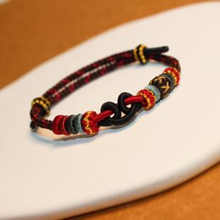 黑神化悟空结手绳原创手工编织手链可穿通孔黄金男女情侣国风款