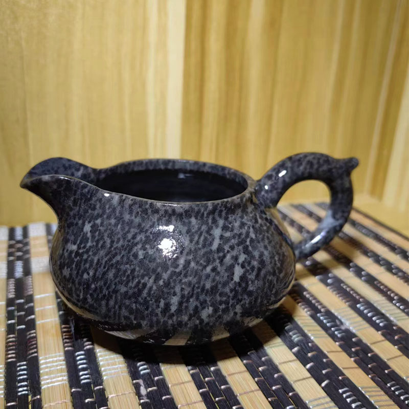 安化冰碛岩纯手工天然石壶养生复古功夫茶具锤纹茶漏分茶器公道杯