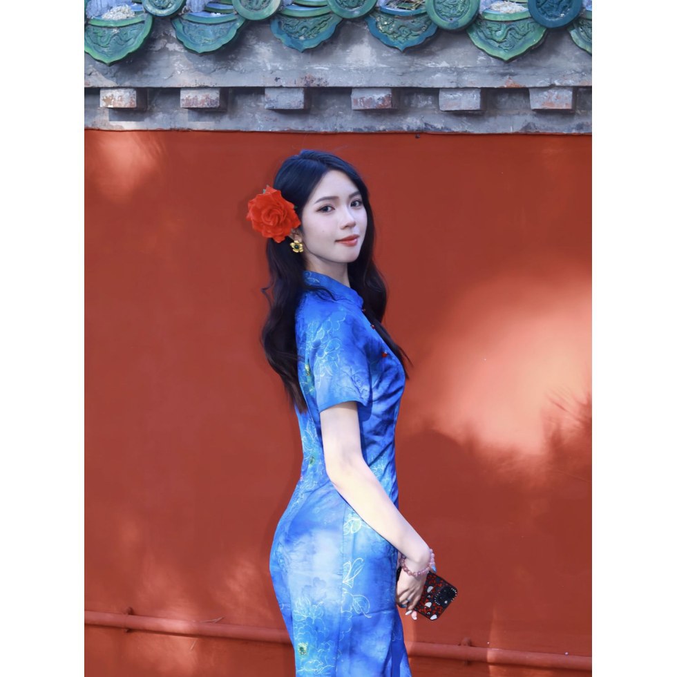 新中式【海棠月】复古气质旗袍