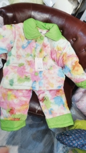 中小童秋冬新款夹棉加厚保暖家居服套装儿童棉服套装男女童睡衣