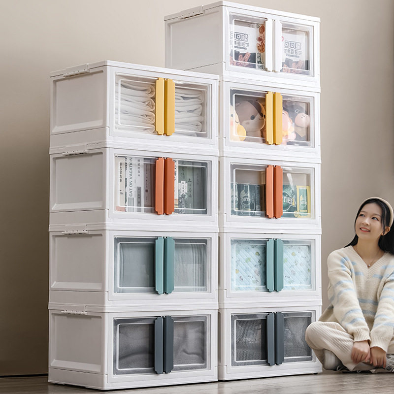 速发理纳箱衣服衣物玩具书箱整收箱子家用储明折叠塑料学生透物柜