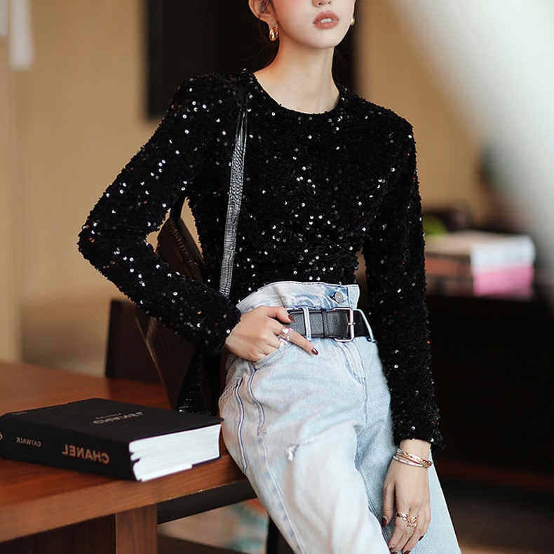 长袖小香风加厚丝绒女