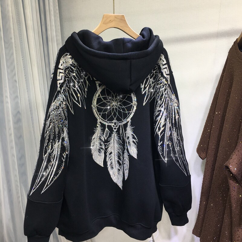 欧货重工大翅膀烫钻外套