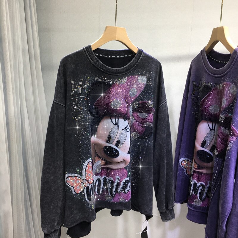 欧货重工烫钻卫衣可爱米奇宽松