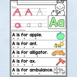 26个字母英文句子认读练习册幼儿童玩具学生英语早教作业纸涂色本