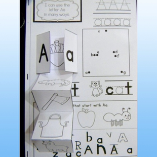 幼儿园英语26个字母启蒙大小写描红练习册趣味涂色教具创意手工书