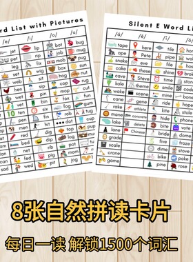 CVC Word自然拼读规律组合规则海报phonics早教启蒙英语单词教具