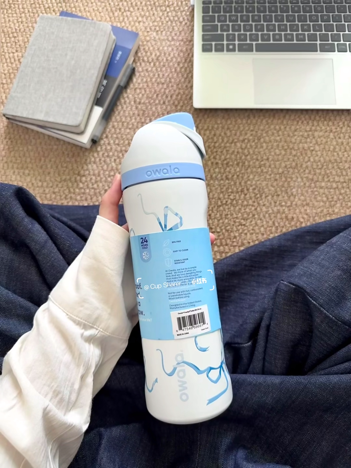 新款Owala真空32oz24oz运动水壶304不锈钢保温杯户外便携式提手吸