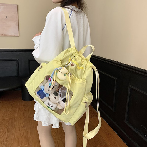 yamy女休闲抽绳双肩包