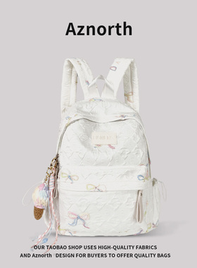 AZN新品书包小众高颜值日系百搭背包大容量初高中大学生双肩包2.2