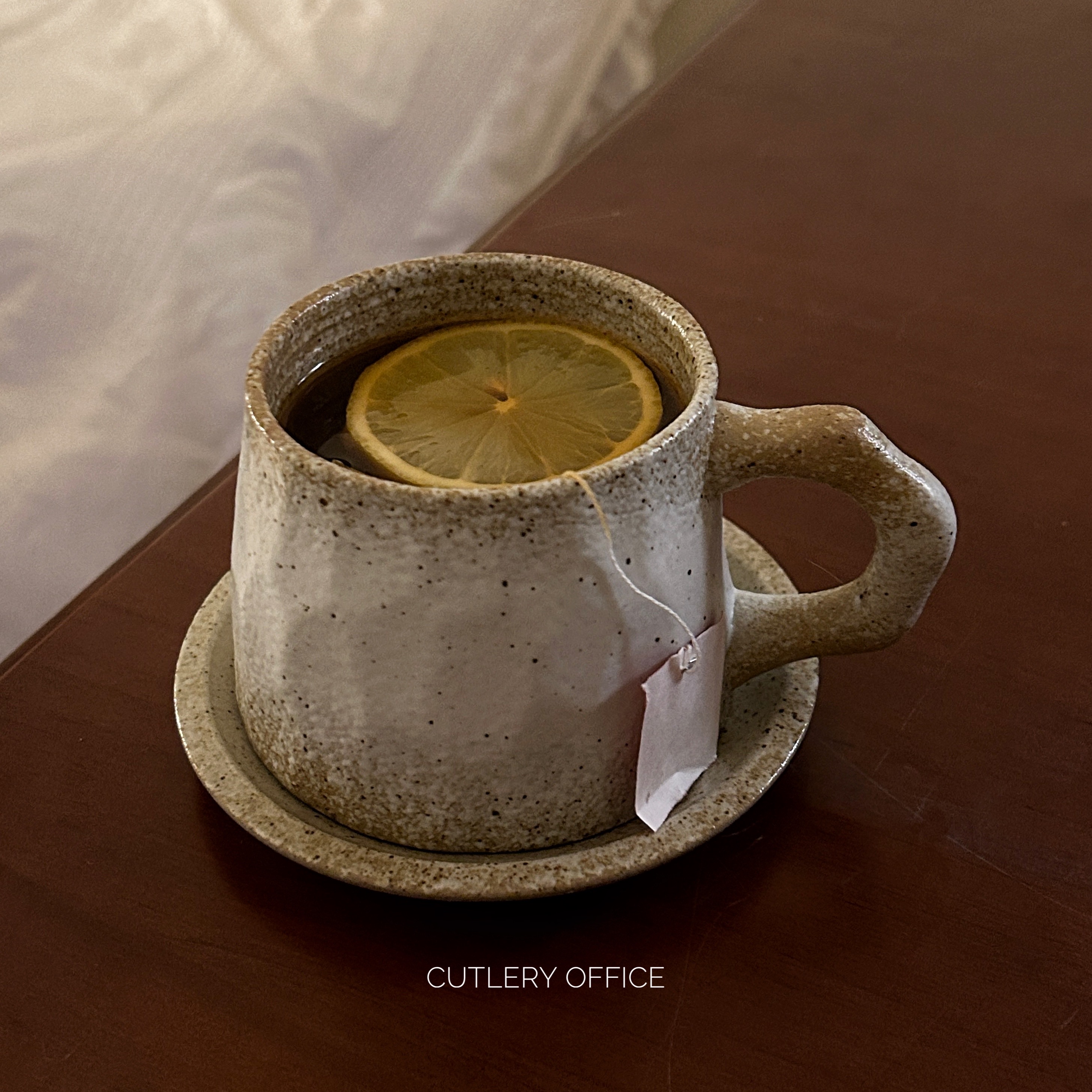 日式粗陶复古咖啡杯杯碟