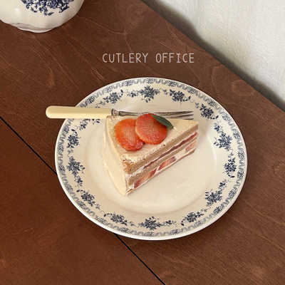 Cutlery丨定制款中古vintage法式复古花朵早餐甜品西餐盘