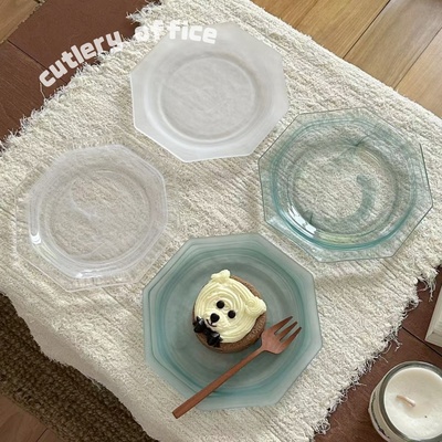 有质感云雾手工玻璃餐盘