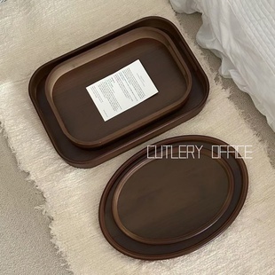 收纳盘带把手托盘椭圆托盘 超实用竹制托盘日式 Cutlery 强推