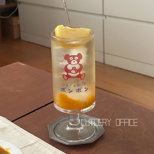 Cutlery | 独家自制复古小熊小众耐高温日本咖啡喫茶店同款高脚杯