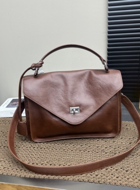 乐花惜时大容量包包女秋冬高级感手提邮差包通勤百搭单肩斜挎包包