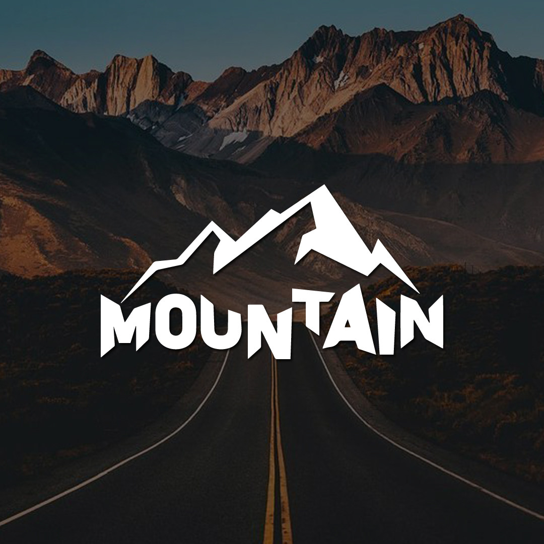 “MOUNTAIN”字母山峰冒险车贴