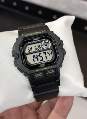 CASIO卡西欧小方块手表男复古学生运动功能WS-1400H-1A