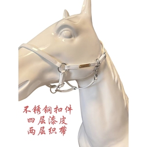 马具用品马匹装备漆皮包织带款马术龙套牵引不锈钢配件马龙头套