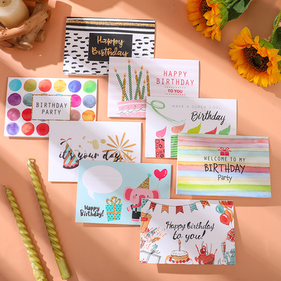 36张生日贺卡韩国创意烘焙花店