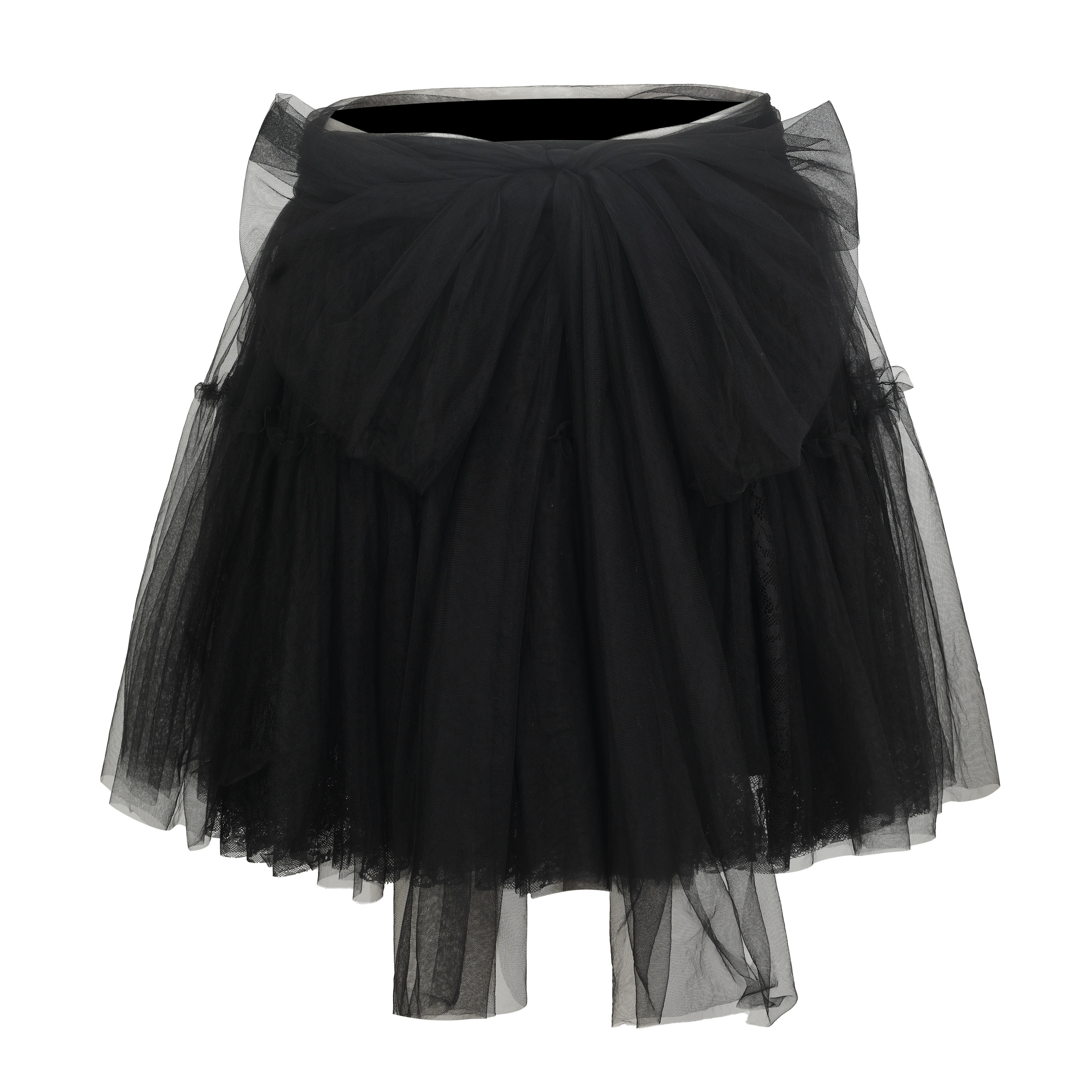 Nodress 黑色蝴蝶结网纱蕾丝芭蕾半身裙