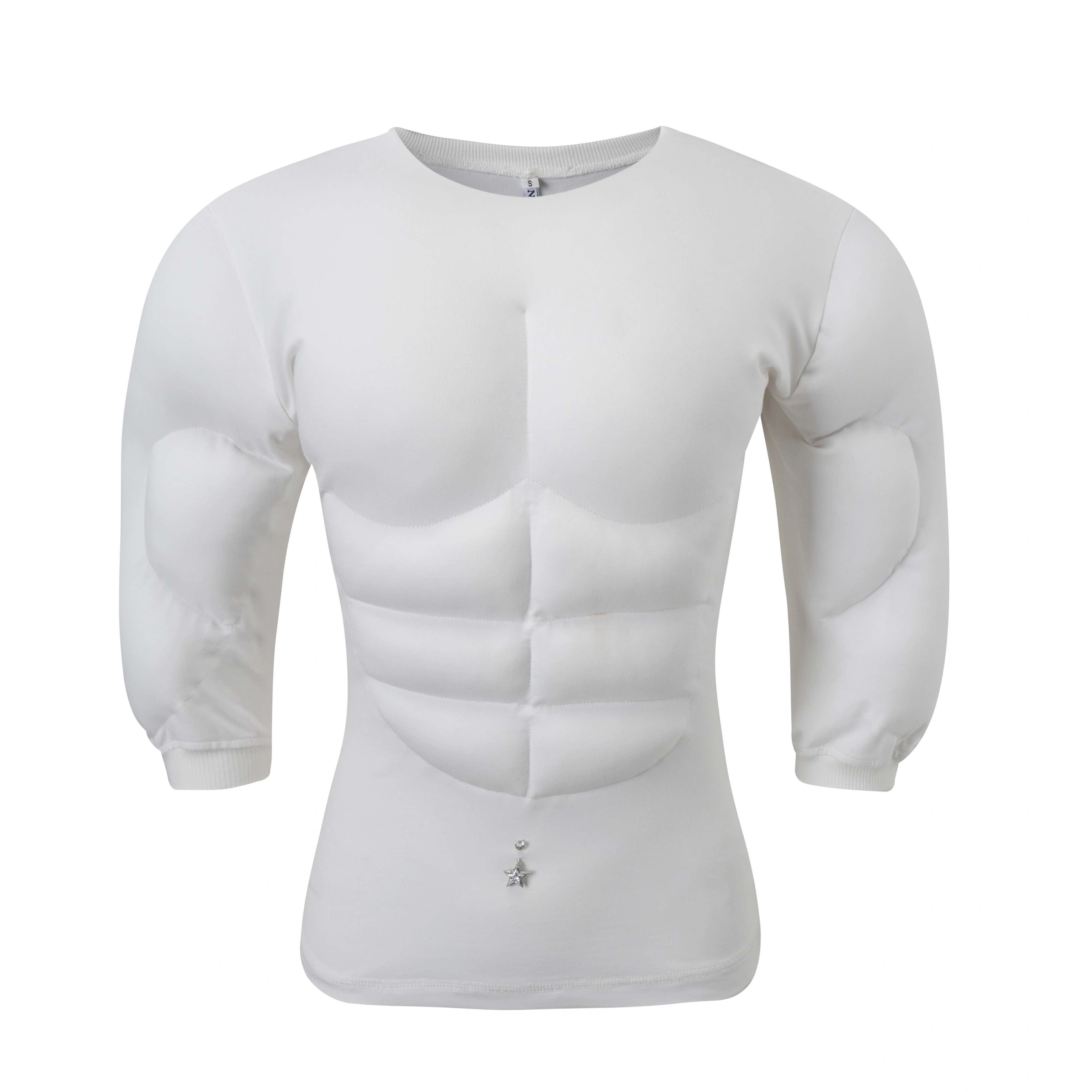 Nodress 白色脐环大肌肉上衣 肌肉造型外穿上衣