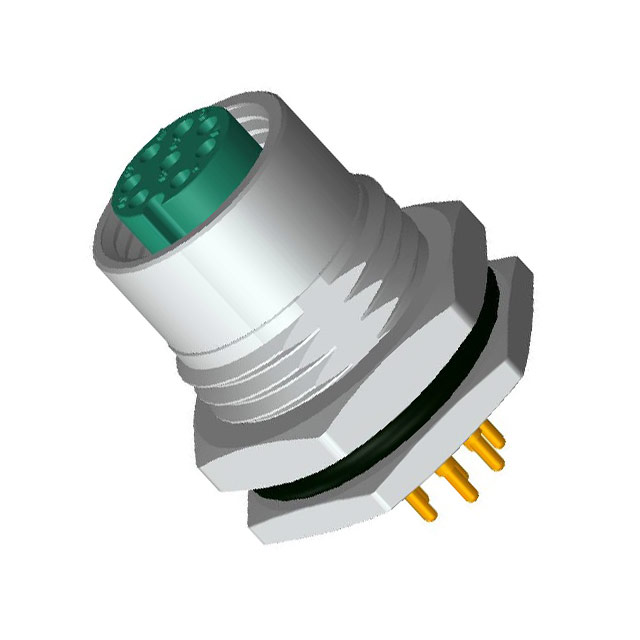 Amphenol 圆形连接器 M12A-08PFFP-SF8001