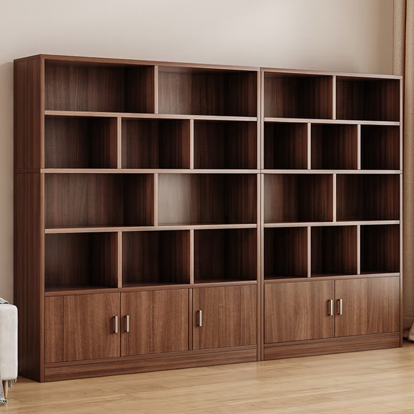 实木书柜展示柜一体靠墙多层柜子家用储物柜靠墙立柜简易学生书架