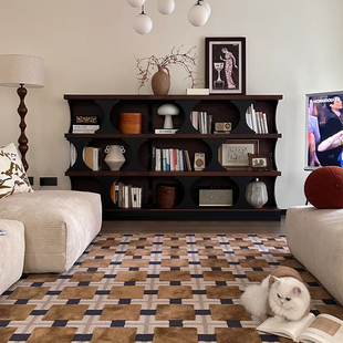 实木书架自由组合模块柜子落地置物架客厅一体靠墙覆古哈迪德书柜