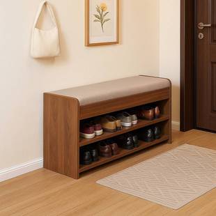 实木极窄换鞋凳家用门口可坐式鞋柜一体入户靠墙多层收纳式穿鞋凳