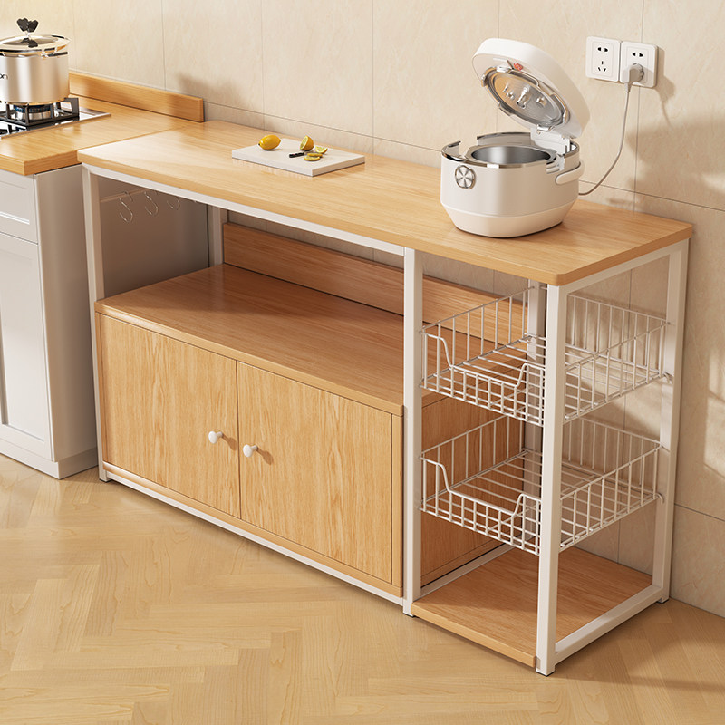 厨房多功能置物架落地多层微波炉收纳靠墙一体橱柜家用柜子储物柜,厨房/烹饪用具,微波炉置物架,淘宝优惠券,粉丝福利购,淘宝优惠卷