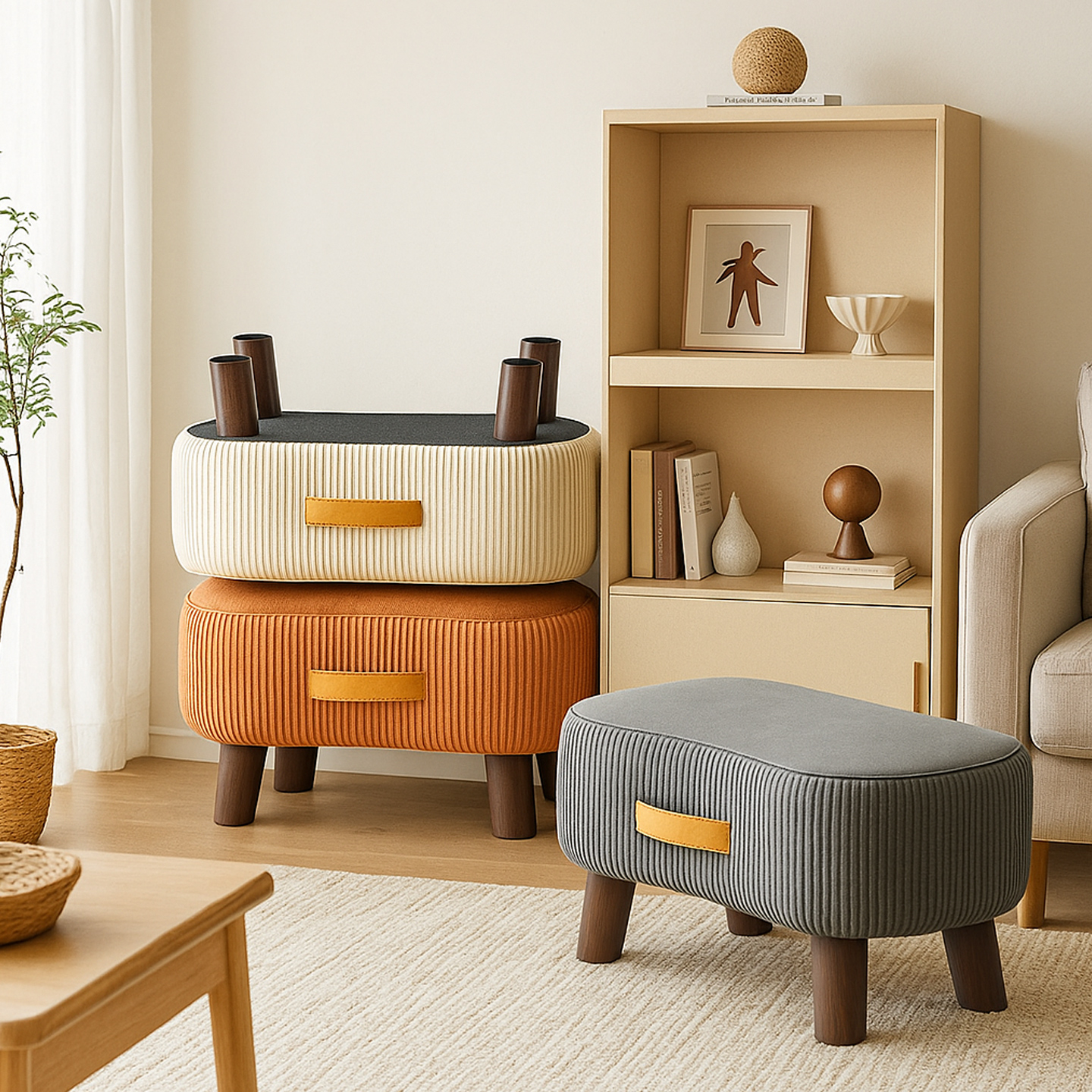 家用小板凳简约换鞋凳客厅实木沙发脚踏凳矮凳小凳子结实耐用