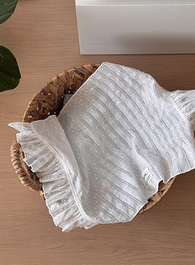 nicethings 韩系ins风全棉提花白色花边餐巾餐垫 多用途防尘盖布