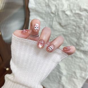 G47穿戴甲桃气醒狮手工立体烟花豆豆甲可爱卡通新款美甲过年学生