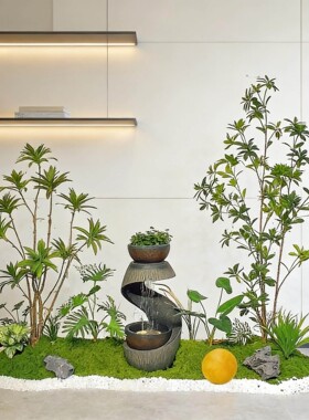 室内仿真绿植造景酒店大堂客厅流水摆件内循环水招财景观开业送礼