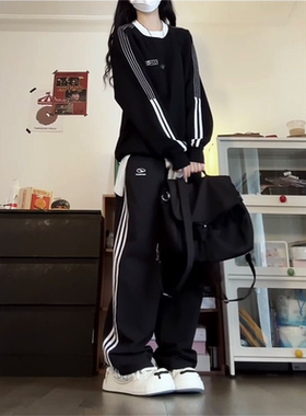 休闲运动套装女宽松大码
