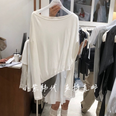 TEMPTING韩国东大门代购26春女装新款时尚百搭纯色长袖T恤女